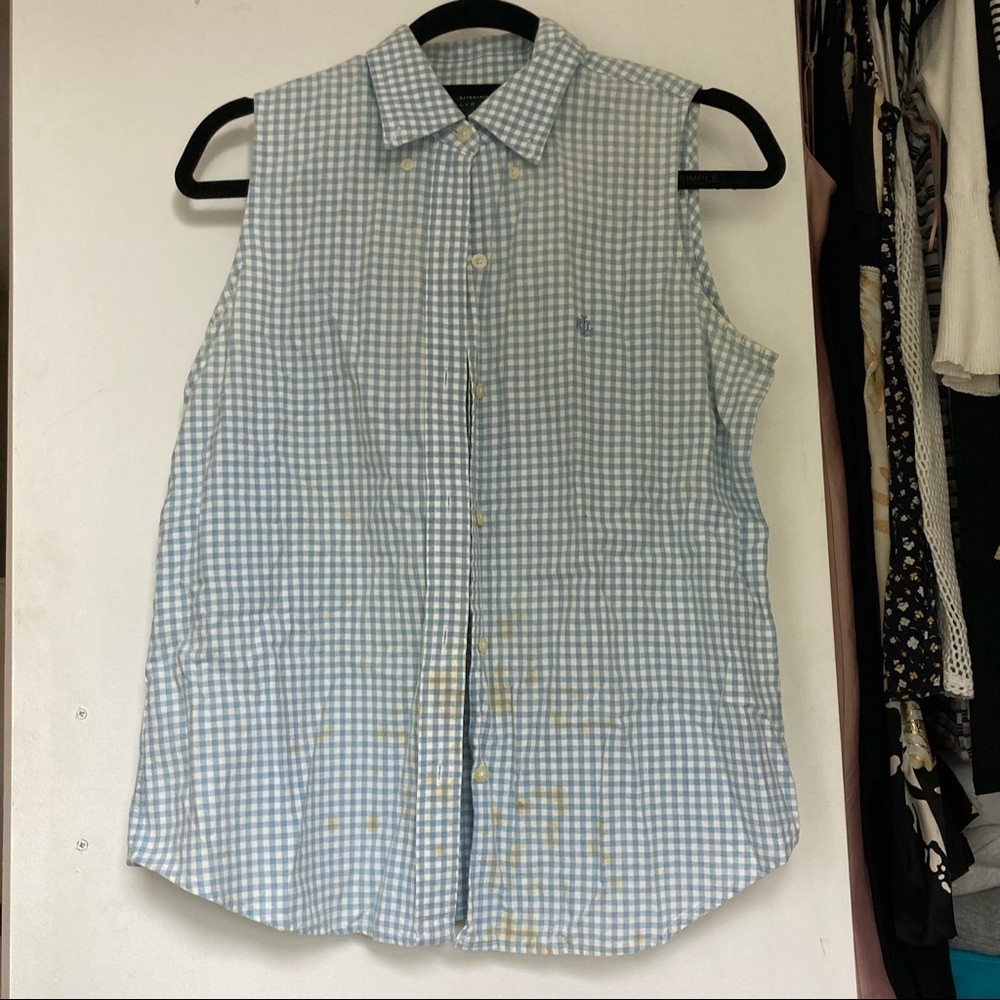Vintage Ralph Lauren Blue Checkered Picnic Vest